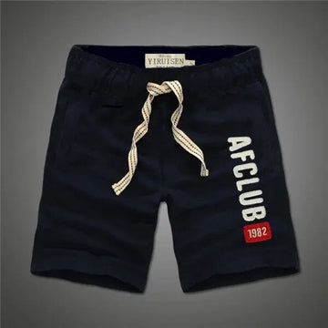 Shorts men 100% cotton Embroidery Casual keen length short masculino with pocket on side Drawstring aidase-shop